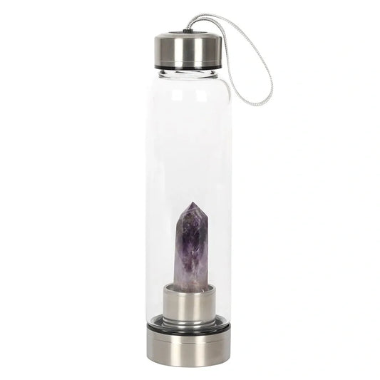 AMETHYST CALMING GLASS WATER BOTTLE