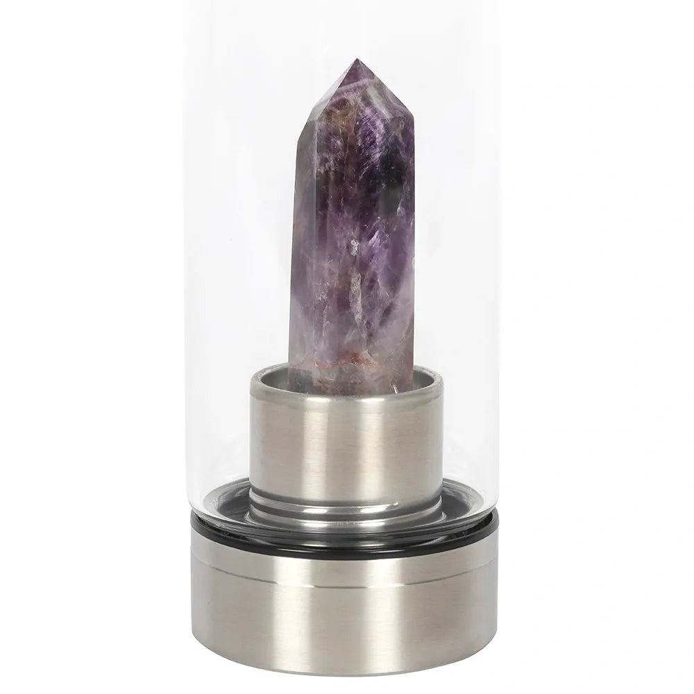 AMETHYST CALMING GLASS WATER BOTTLE