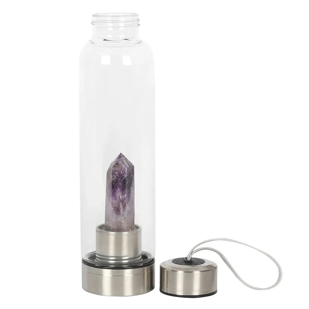 AMETHYST CALMING GLASS WATER BOTTLE