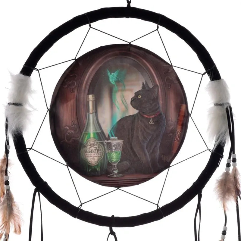 Absinthe Cat Dreamcatcher 33cm - Lisa Parker