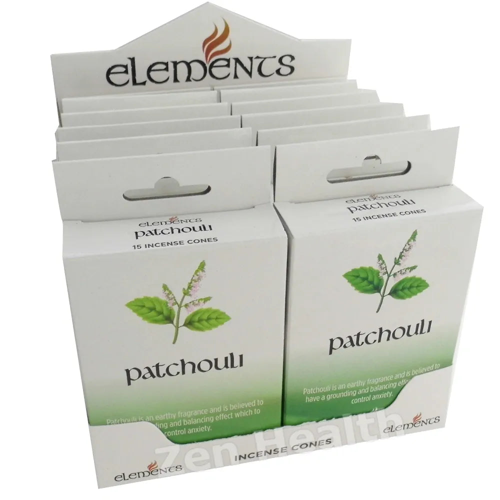 Elements Patchouli Incense Cones (Box of 12 packs)