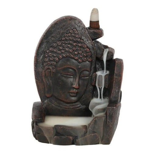 Brown Buddha Face Backflow Incense Burner