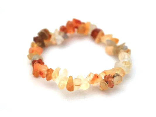 Carnelian Stone Chip Bracelet