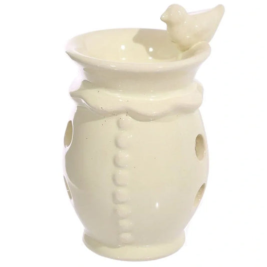 Ceramic Drinking Bird Oil Burner - Cream