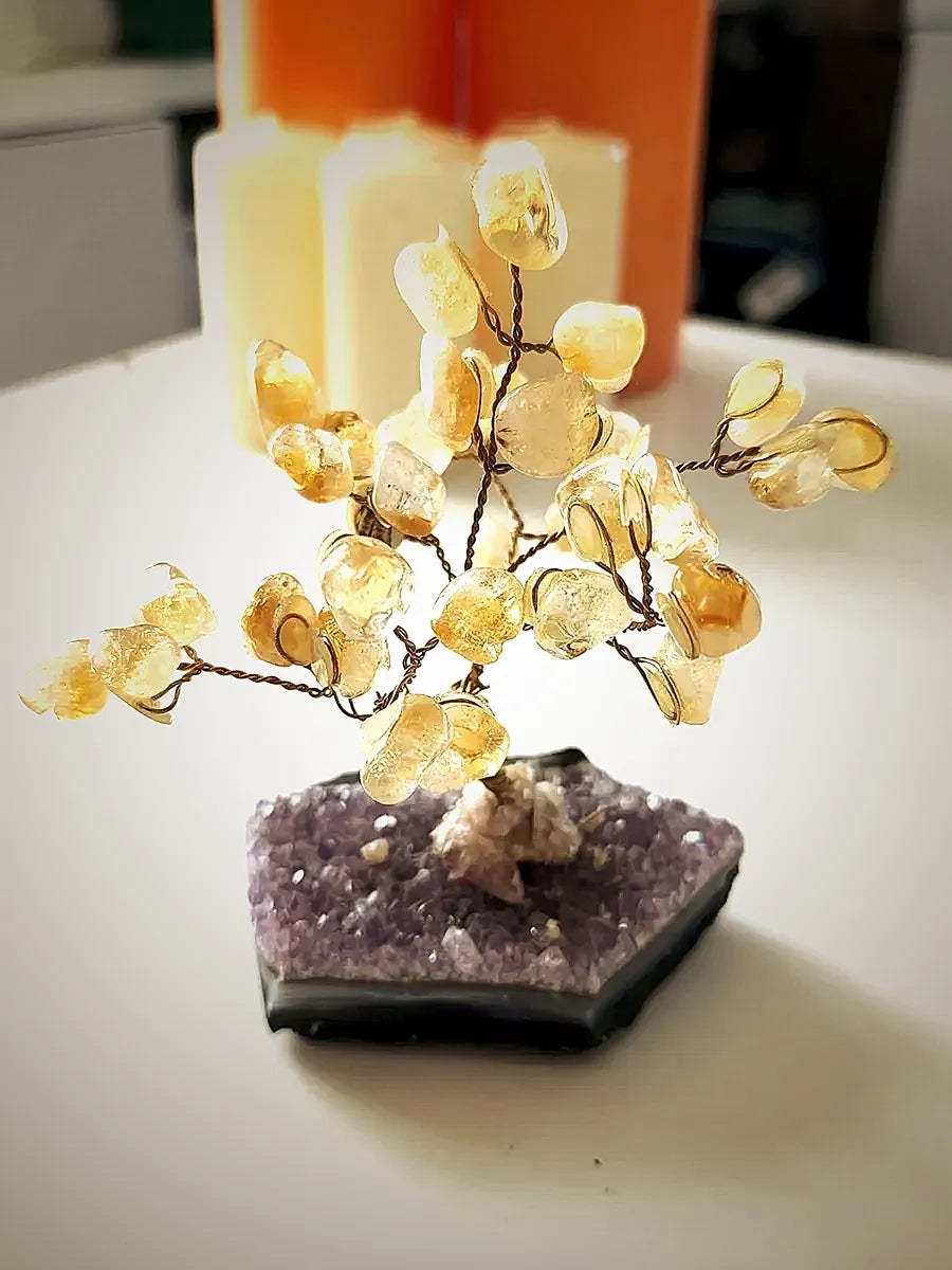 Citrine Gem Tree (around 34 crystals)