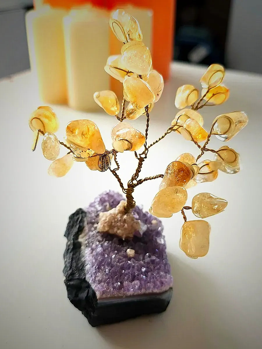 Citrine Gem Tree (around 34 crystals)