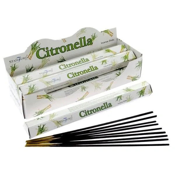 Citronella & Lemongrass - Stamford Premium Hex Incense Sticks (Box of 6 packs)