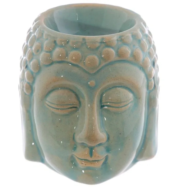 Crackle Glaze Ceramic Buddha Head Oil Burner