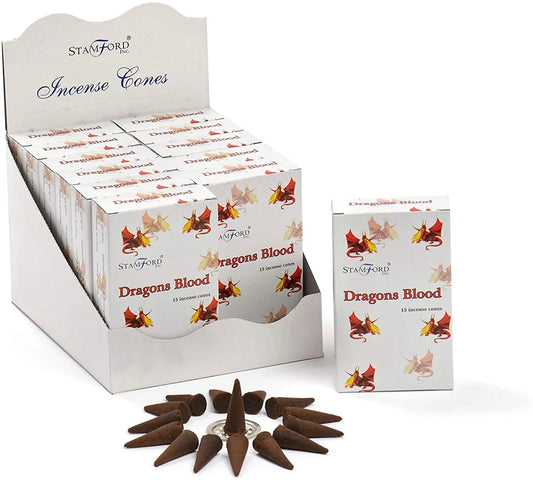 Dragons Blood - Stamford Incense Cones (Box of 12 packs)