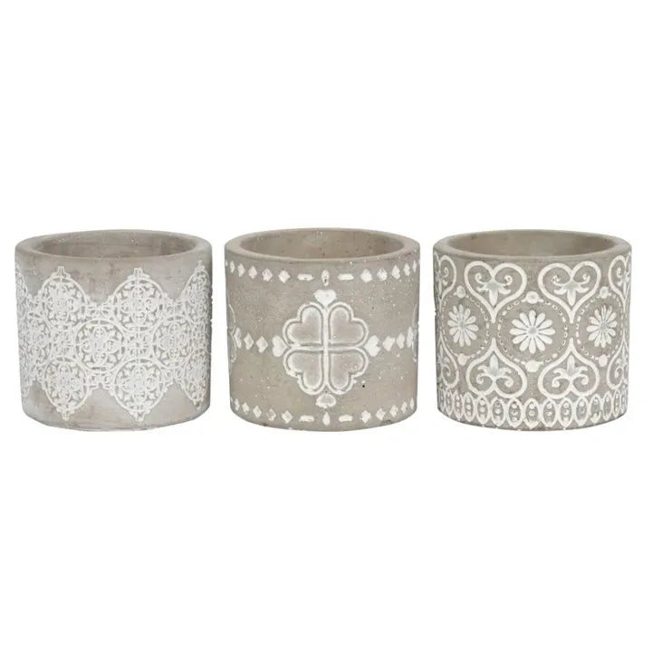 Garden Grey Candle Holders