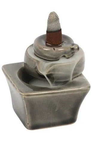 Grey Fountain Backflow Incense Burner