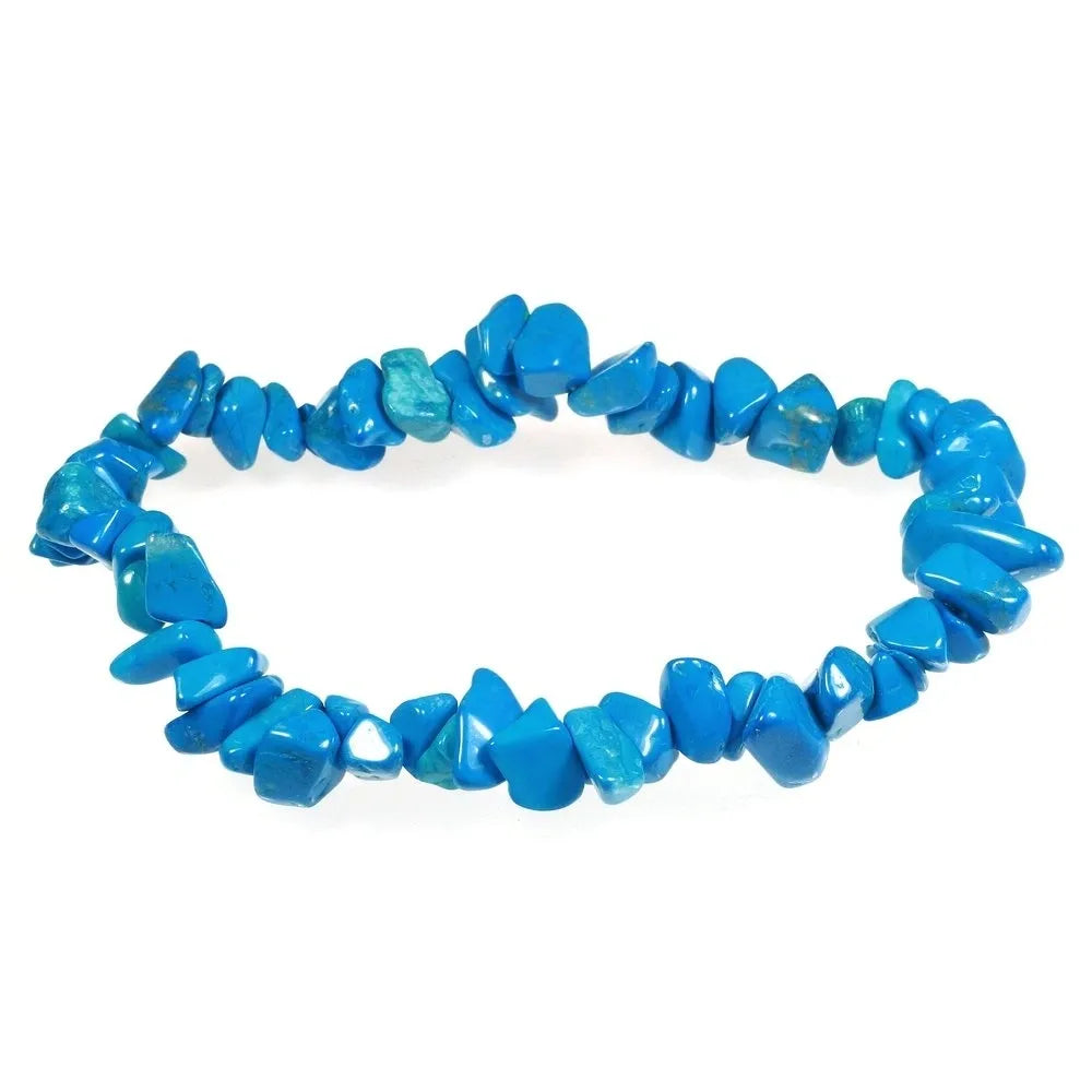 Howlite, Blue (Turquenite) Stone Chip Bracelet