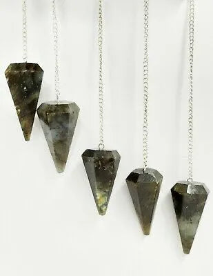 Labradorite Faceted Cone Pendulum