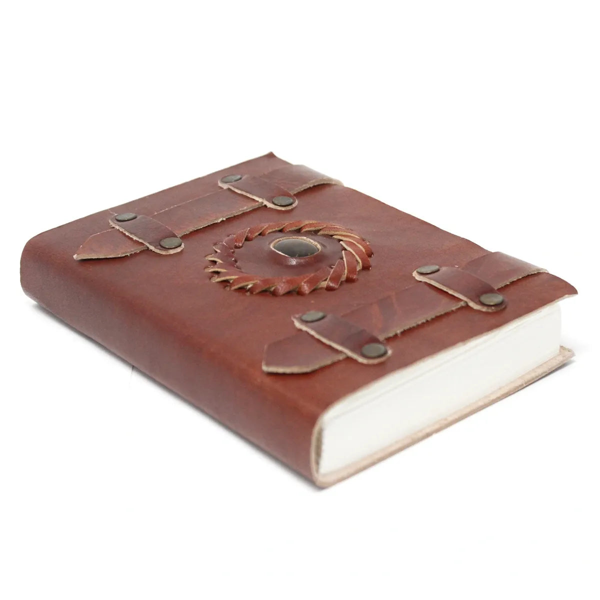 Leather Tiger-eye with Belts Notebook