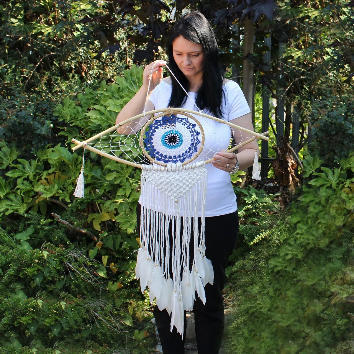 Protection Dream Catcher - Macrame Evil Eye