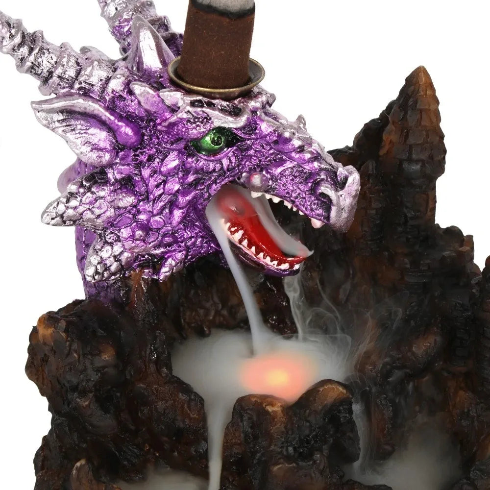 Purple Dragon Backflow Incense Burner With Lights