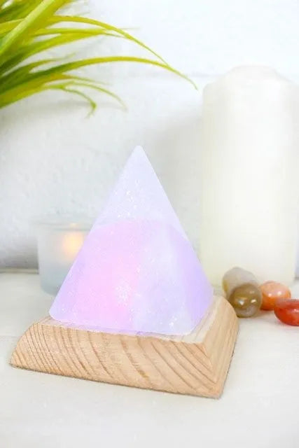 Pyramid White USB Himalayan Salt Lamp