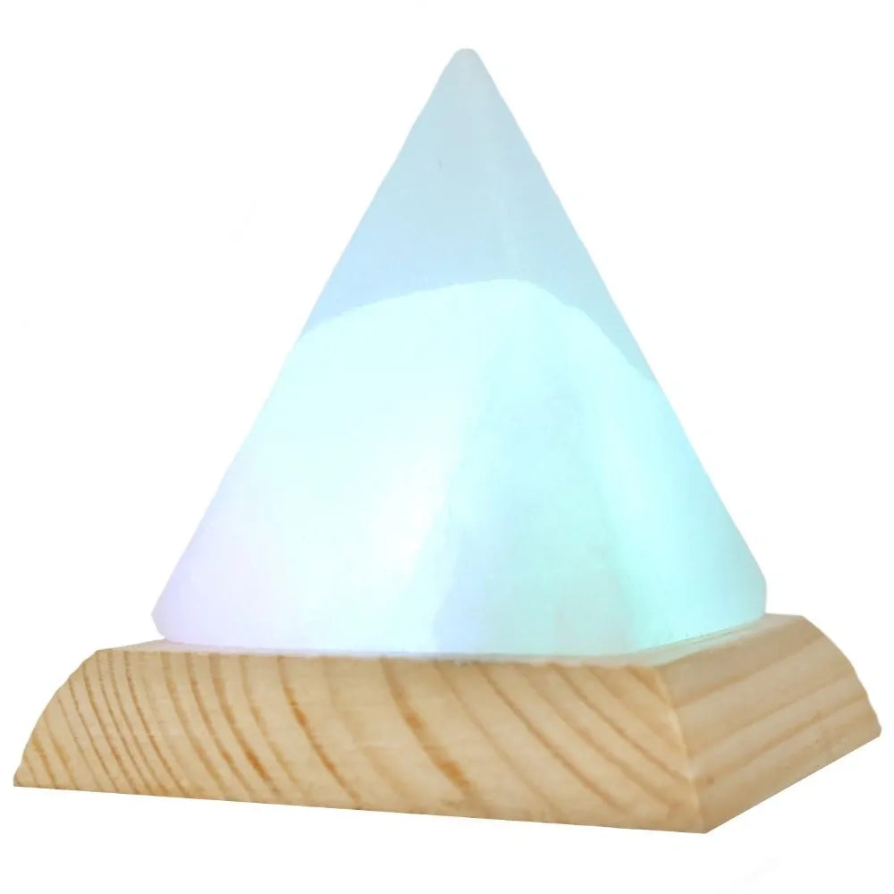 Pyramid White USB Himalayan Salt Lamp