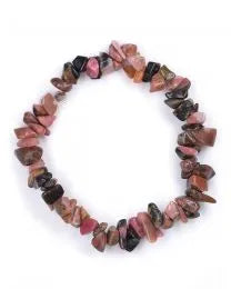 Rhodonite Stone Chip Bracelet