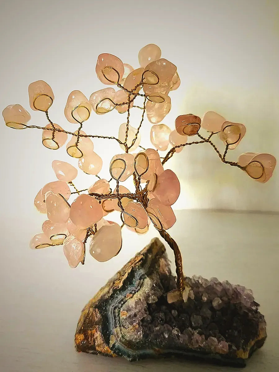 Rose Quartz Gem Tree (around 50 crystals)