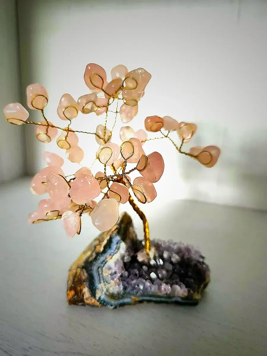 Rose Quartz Gem Tree (around 50 crystals)