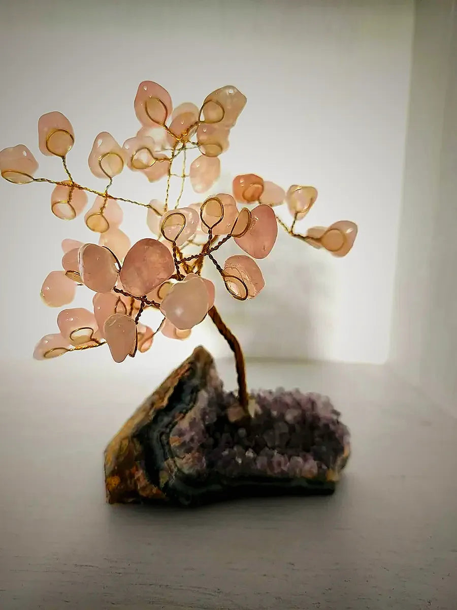 Rose Quartz Gem Tree (around 50 crystals)