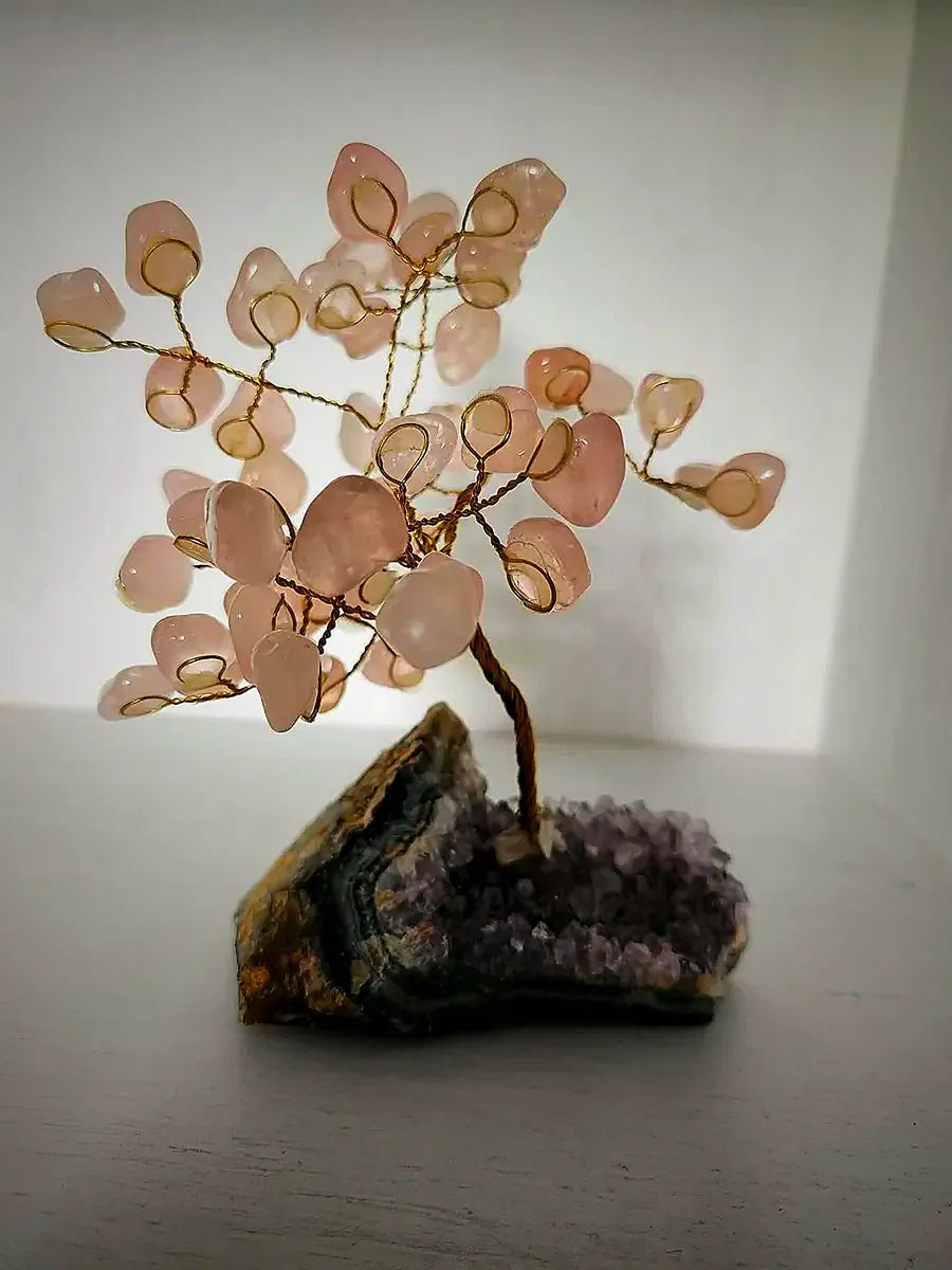 Rose Quartz Gem Tree (around 50 crystals)