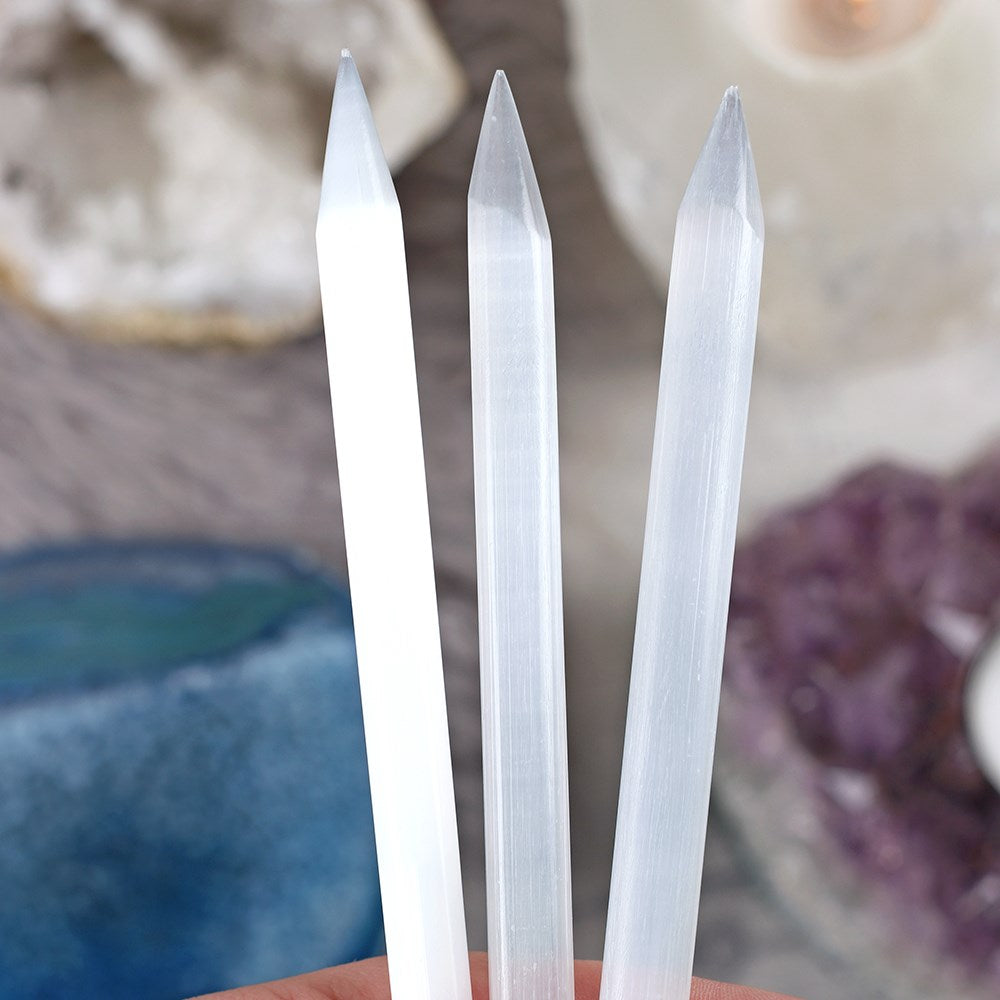 Round Point Selenite Wand