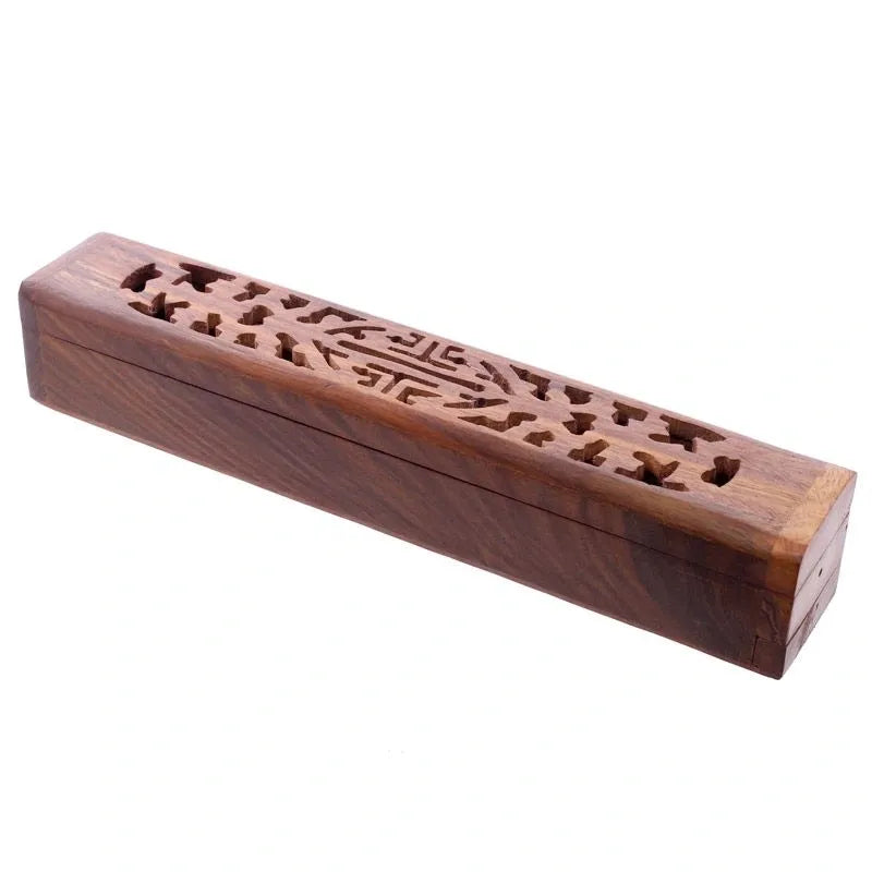 Sheesham Wood Incense Box Carved