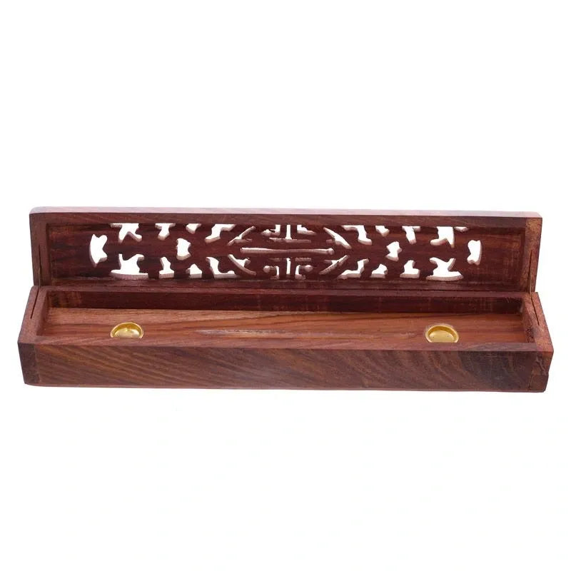 Sheesham Wood Incense Box Carved