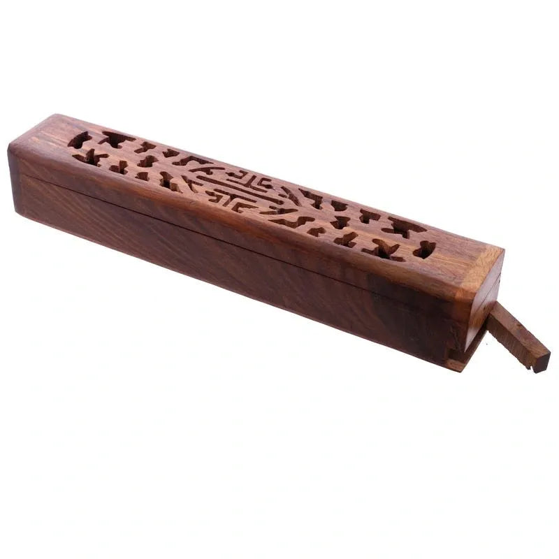 Sheesham Wood Incense Box Carved