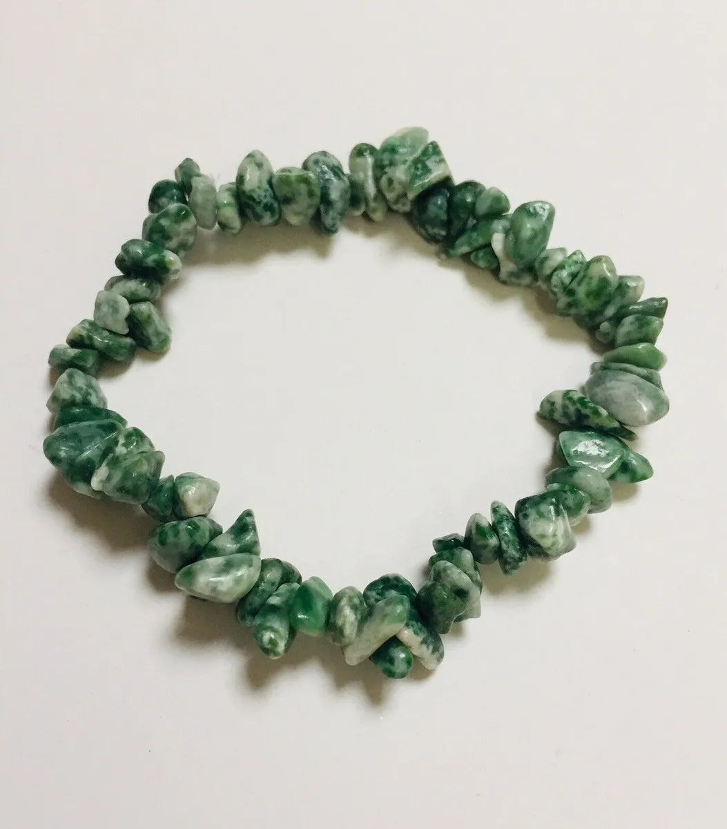 Snake Dragon Jade Tumbled Chip Bracelet