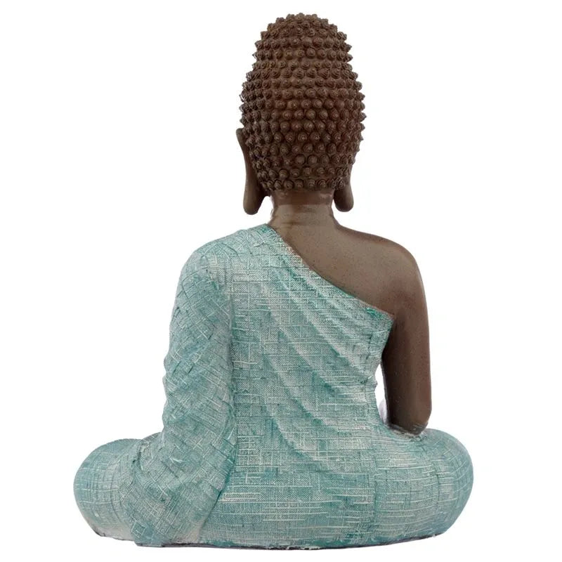 Thai Buddha, Brown, White and Turquoise - "Love"