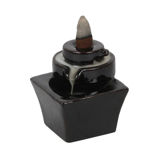 Tiered Fountain Backflow Incense Burner - Black