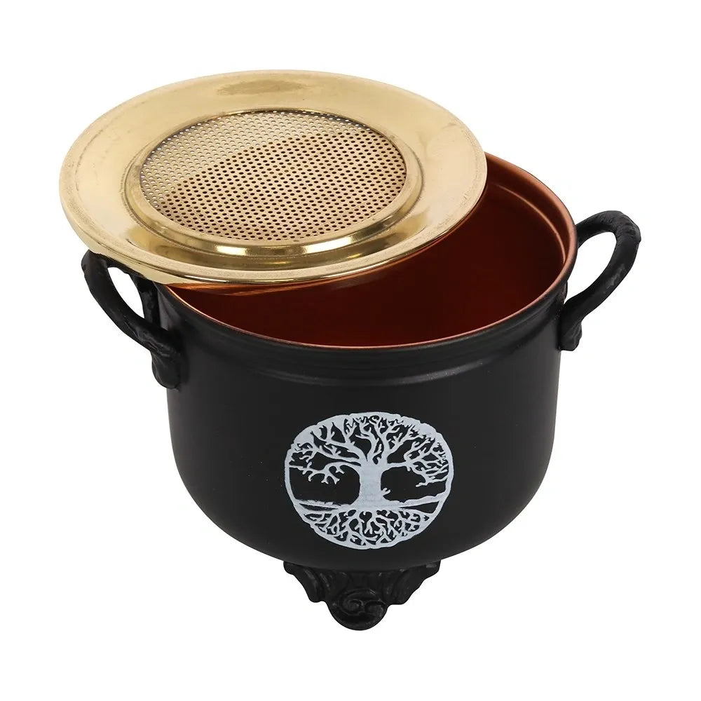 Tree Of Life Cauldron Resin Incense Burner