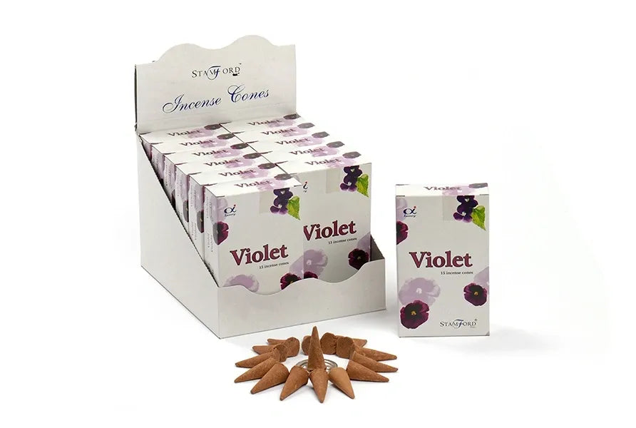 Violet - Stamford Incense Cones (Box of 12 packs)