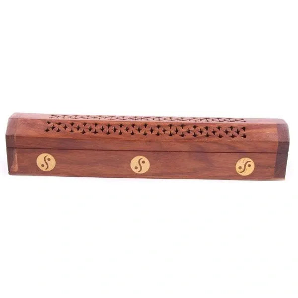 Yin Yang Inlay - Sheesham Wood Incense Burner Box