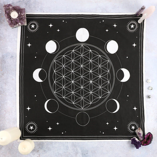 Moon Phase Crystal Grid Alter Cloth