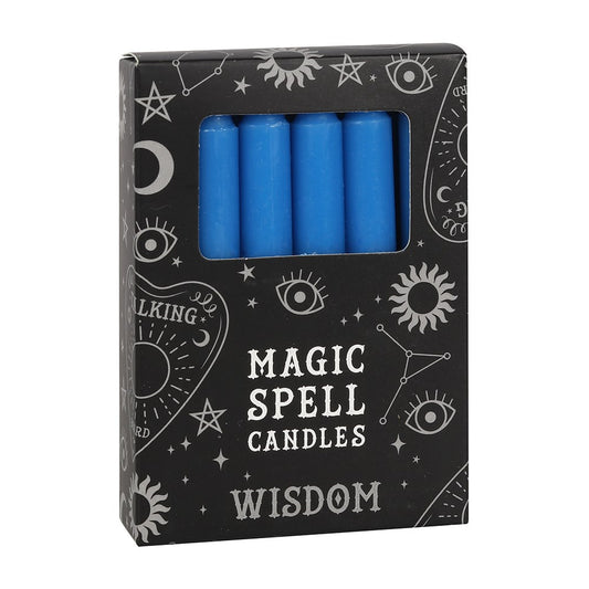 Pack of 12 Blue "Wisdom" Spell Candles