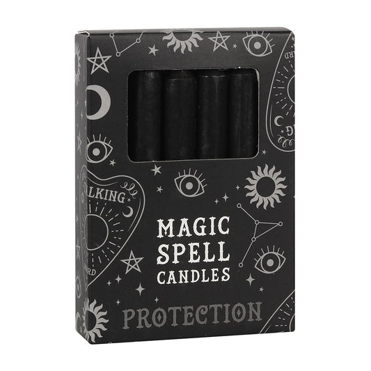 Pack of 12 Black 'Protection' Spell Candles