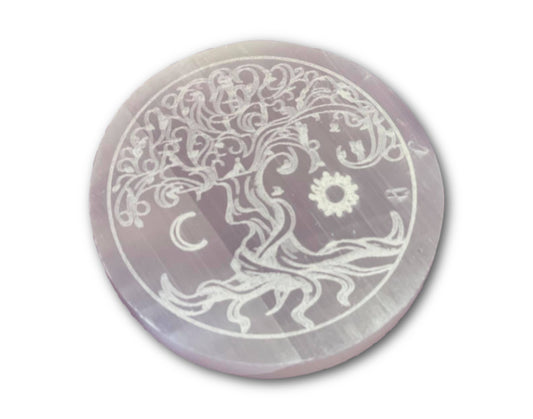 Selenite Tree Of Life Charging Plate