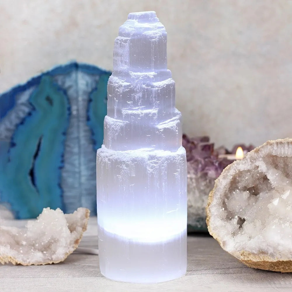 Selenite Mountain Lamp - LED