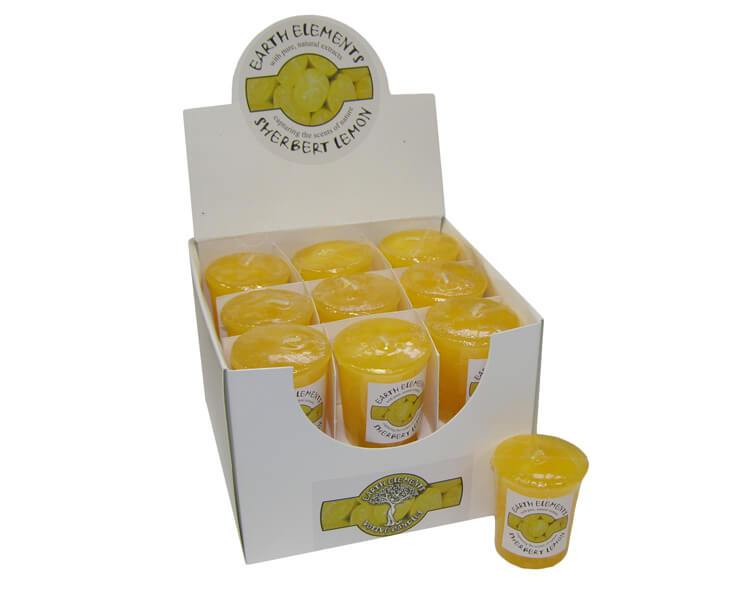 Sherbet Lemon Votive Candle  - Earth Elements)