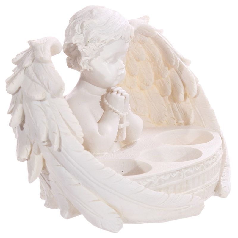 White Cherub 3 Tea Light Holder