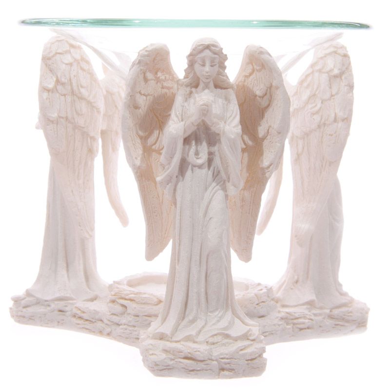 White Praying Angel Figurine Oil Burner