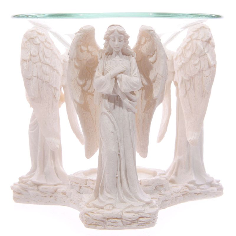 White Praying Angel Figurine Oil Burner